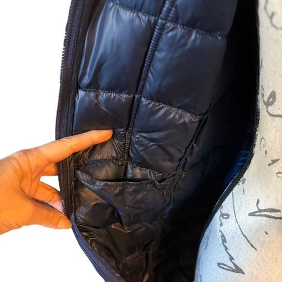 Adventure Blue Ultra Light Down Long Hooded Jacket Size X-Small - Picture 3 of 6